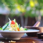 A side shot of Thai green papaya salad