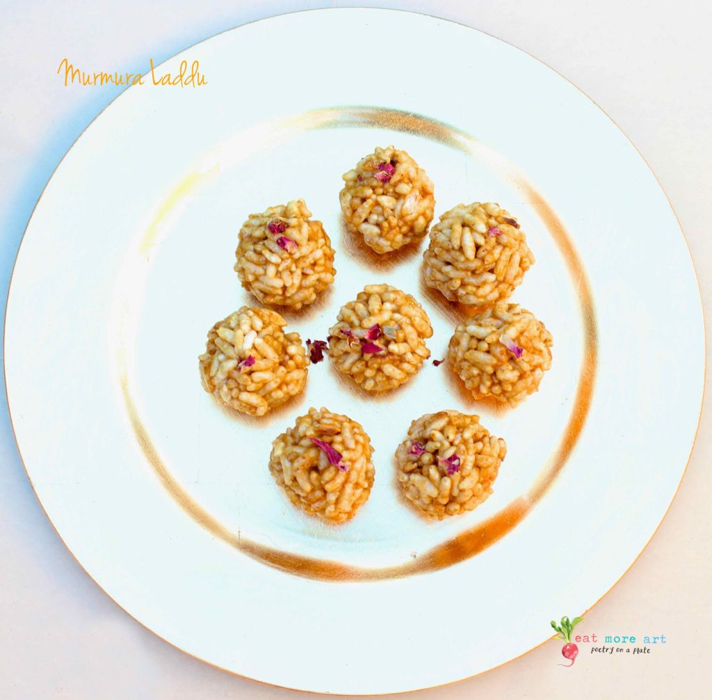 Murmura laddu or Puffed Rice Balls