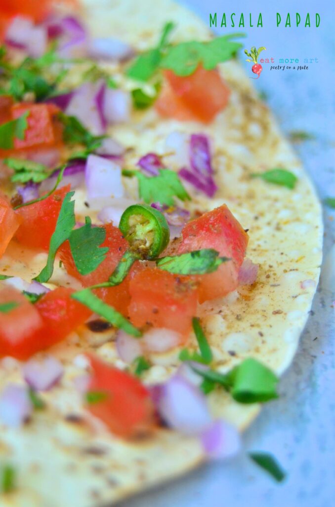 A close up shot of Masala Papad