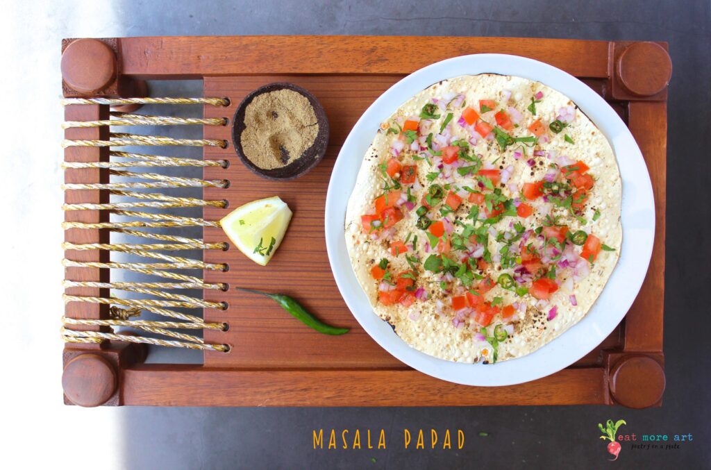 An overhead shot of Masala Papad