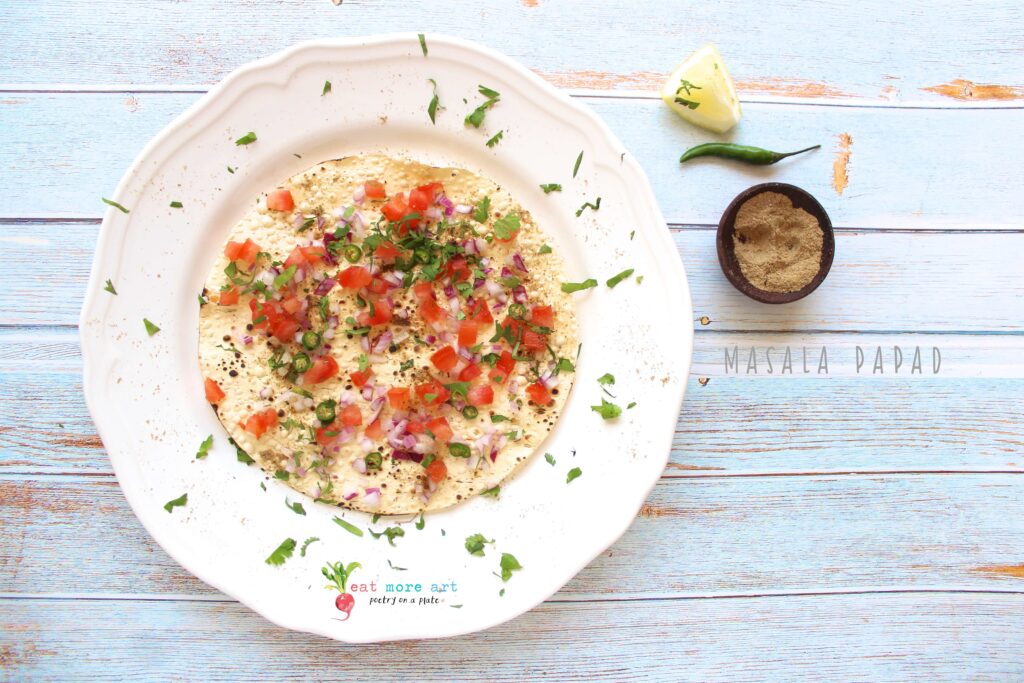 An overhead shot of Masala Papad