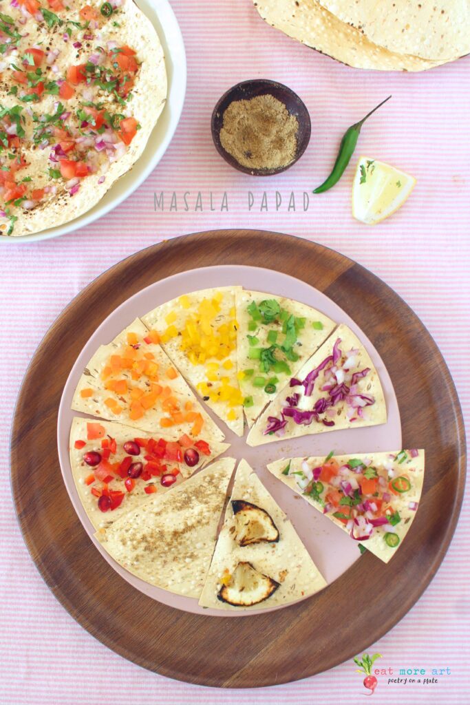 an overhead shot of masala papad